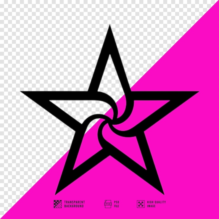 PSD imagen de estrella de cinco puntas sin fondo en calidad hd