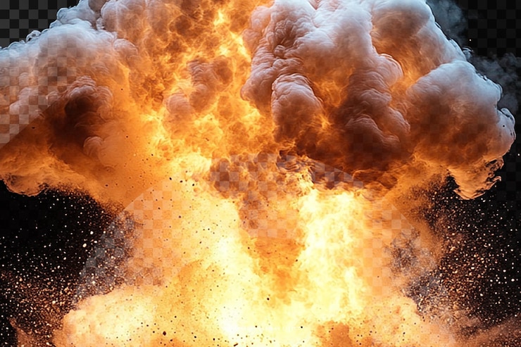 PSD una imagen de una explosión que tiene la palabra explosión en ella