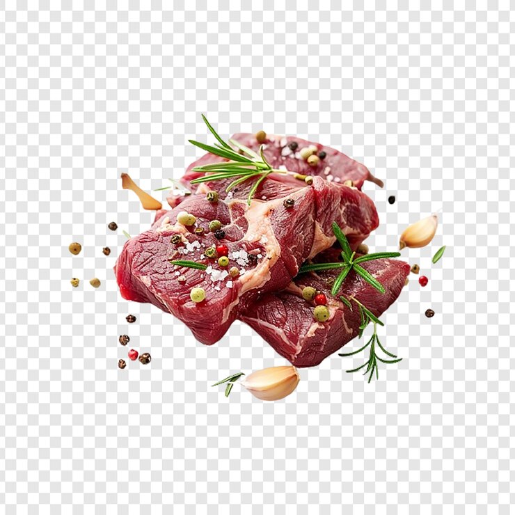 PSD una imagen de un filete con una ramita de perejil en él