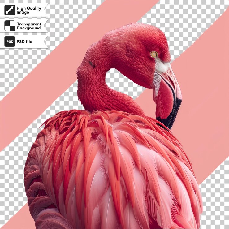 PSD una imagen de un flamenco con un fondo rosa