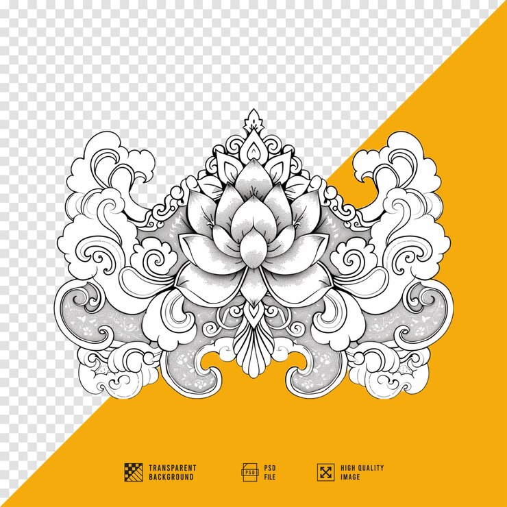 PSD imagen de flor de loto sin fondo en calidad hd