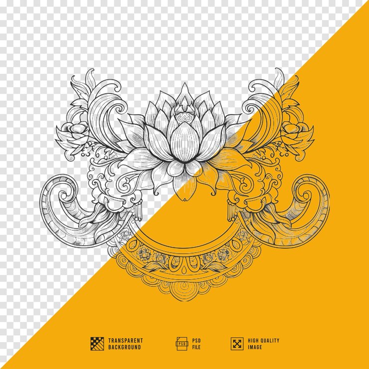 PSD imagen de flor de loto sin fondo en calidad hd