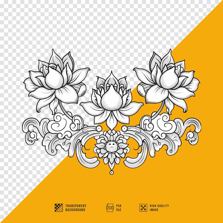 PSD imagen de flor de loto sin fondo en calidad hd