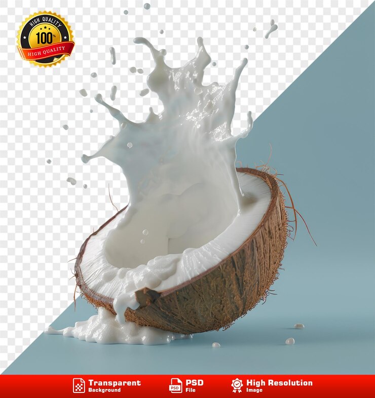 PSD imagen de fondo azul sencillo de crema de coco realista