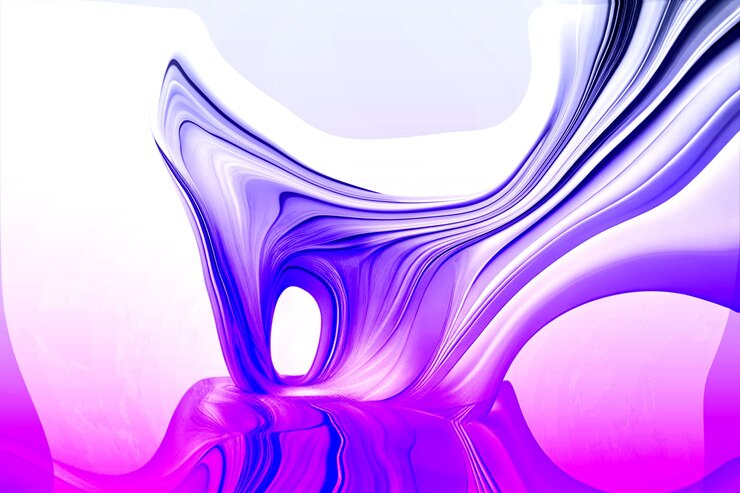 PSD imagen de fondo de representación 3d de forma colorida de onda curva de color púrpura y azul abstracto