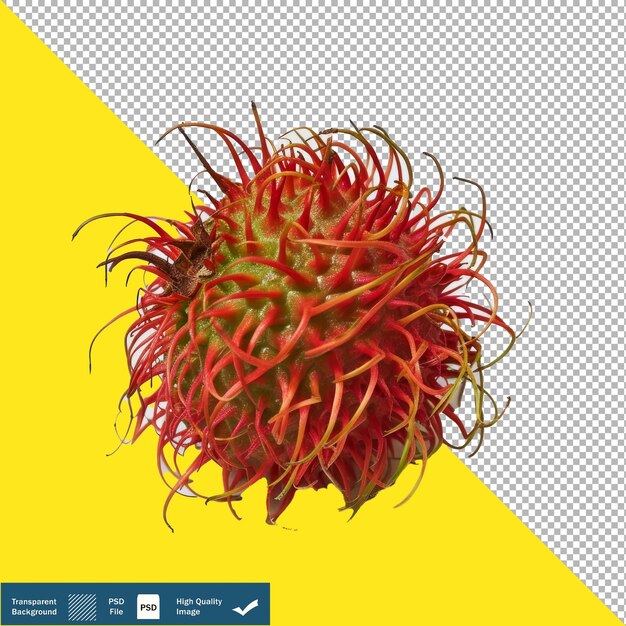 PSD una imagen fotográfica de un rambutan en fondo blanco con fondo transparente png psd