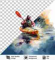 PSD imagen fotográfica realista de kayaker_s haciendo kayak en un río