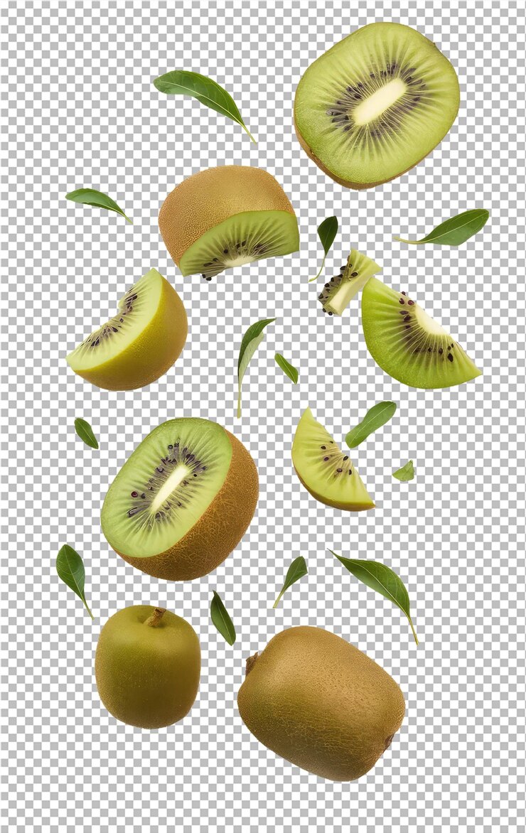 PSD una imagen de una fruta de kiwi con las palabras kiwi en ella