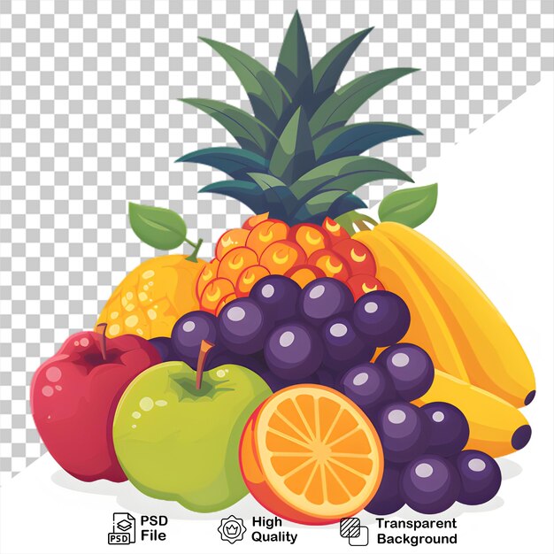 PSD una imagen de una fruta que está en un fondo transparente con un archivo png