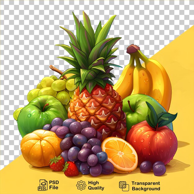 PSD una imagen de una fruta que está en un fondo transparente con un archivo png