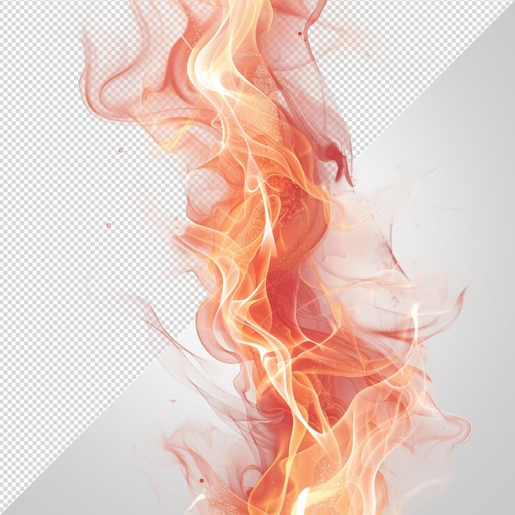 PSD una imagen de un fuego con llamas rojas y naranjas