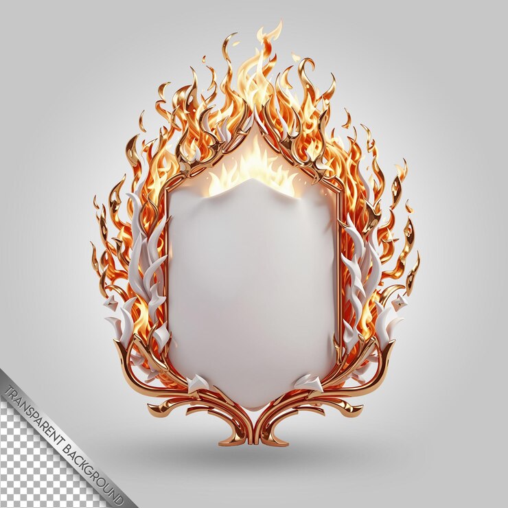 PSD una imagen de un fuego en un marco con un fuego en él