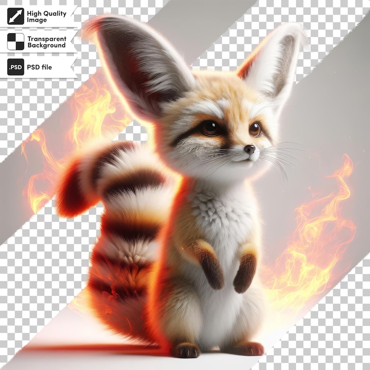 PSD una imagen de un gatito que tiene la palabra zorro en él