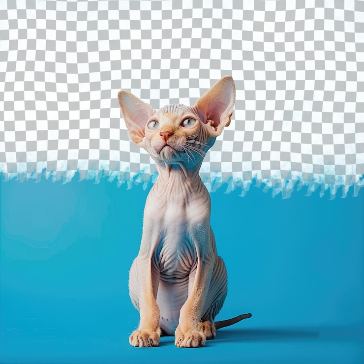 PSD una imagen de un gato con un fondo azul con un fondo blanco