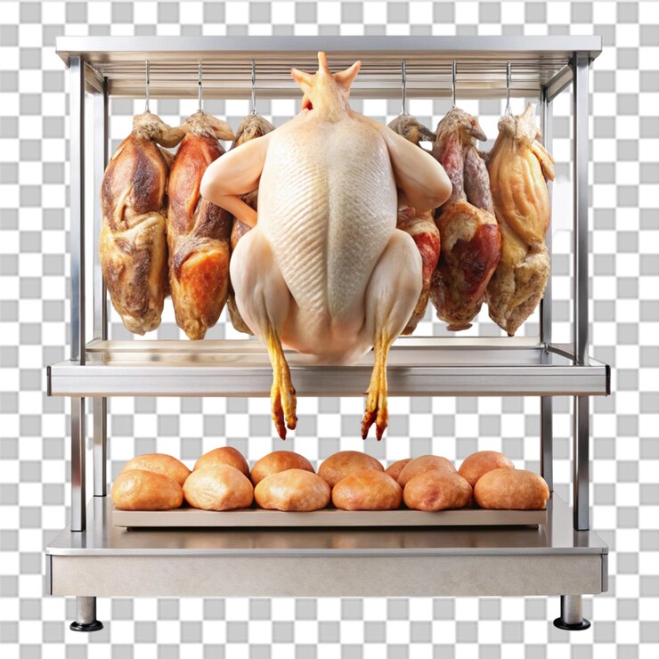 PSD imagen generada por la ia de una carnicería de pollo entero aislado sobre un fondo transparente