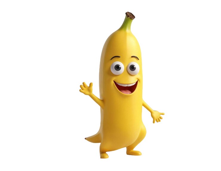PSD una imagen generada por la ia de un personaje 3d de plátano
