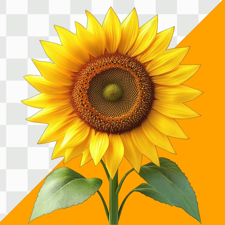 PSD una imagen de un girasol con un fondo amarillo