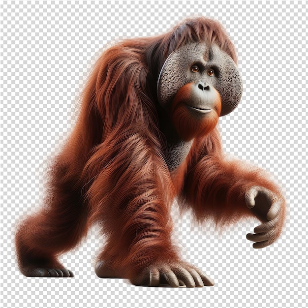Una imagen de un gorila que es hecha por un humano