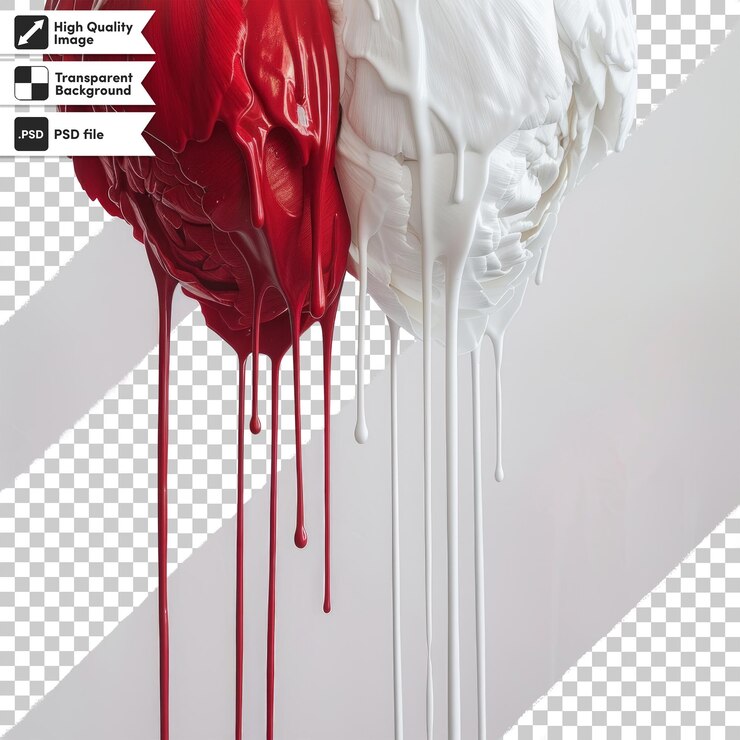 PSD una imagen de una gota de sangre con una imagen de pintura roja en ella
