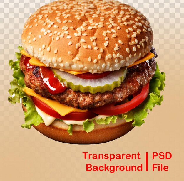 Imagen de hamburguesa transparente de calidad hd