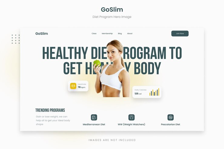 PSD imagen de héroe del programa goslim simple clean diet