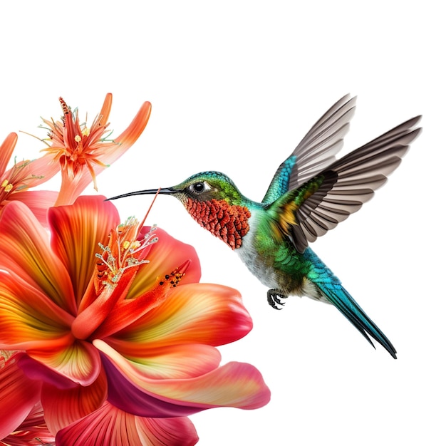 PSD imagen del icono del colibrí multicolor