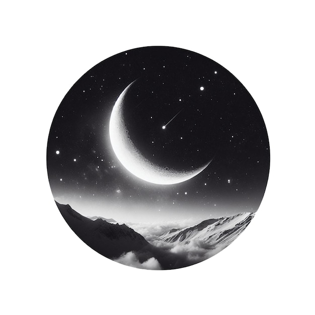 PSD imagen del icono de la ilustración de la luna