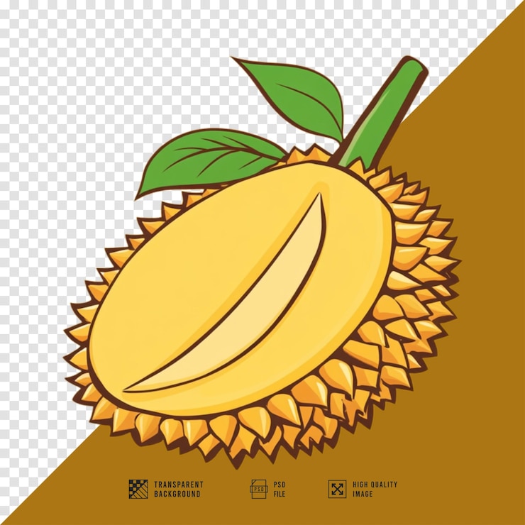 PSD imagen del logotipo de la fruta durian sin fondo de calidad hd