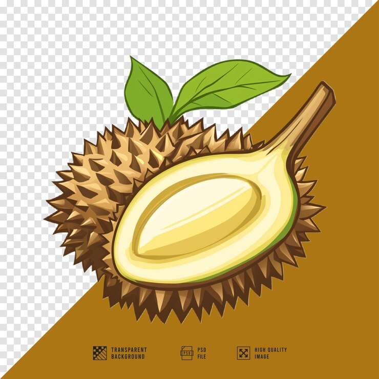PSD imagen del logotipo de la fruta durian sin fondo de calidad hd