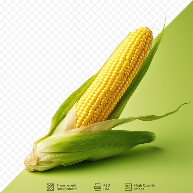 PSD una imagen de un maíz sobre un fondo verde con las palabras maíz.