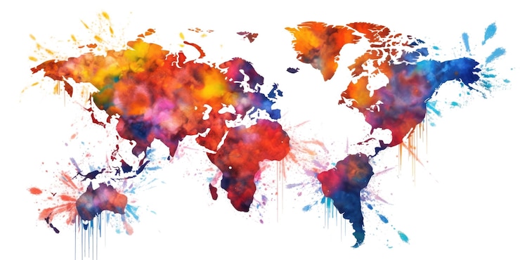 PSD imagen de mapa global que muestra el continente en la tierra sin detalles del país aig35