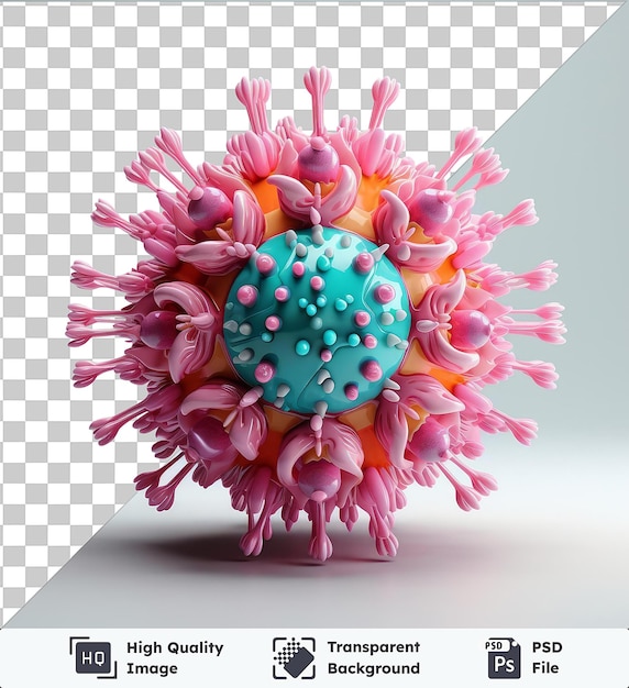 PSD imagen de un modelo de virus fotográfico realista de virologist_s