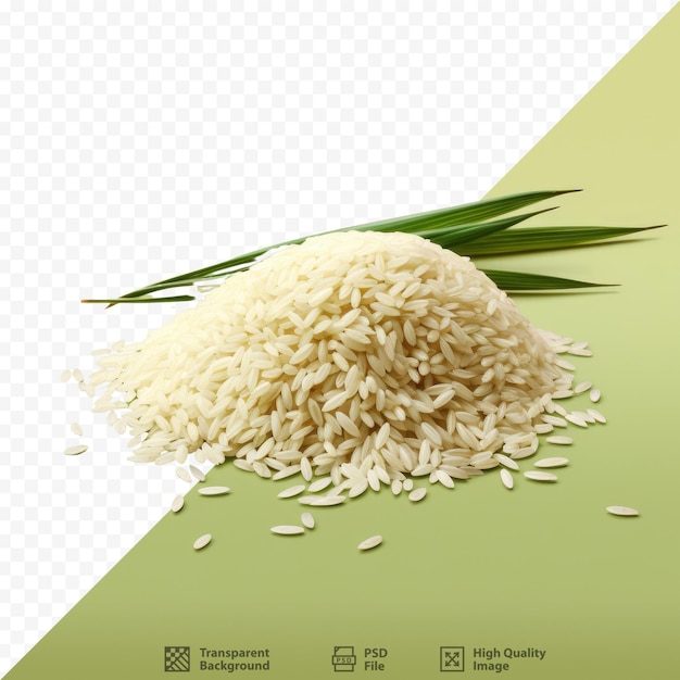 PSD una imagen de un montón de arroz con un fondo verde.