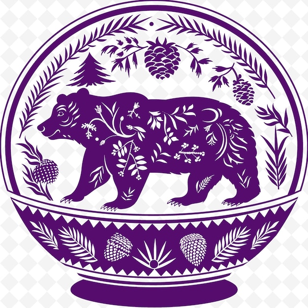 Una imagen morada y blanca de un elefante púrpura y una olla de flores