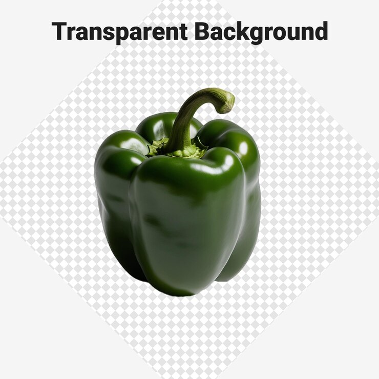 PSD una imagen muy realista y detallada de un pimiento verde