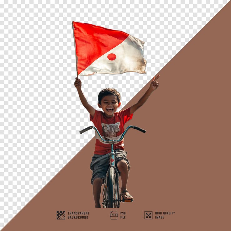 PSD imagen de un niño montando su bicicleta sin fondo de calidad hd