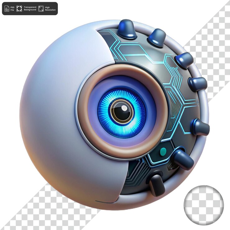 PSD una imagen de un ojo azul con las palabras ojo en él