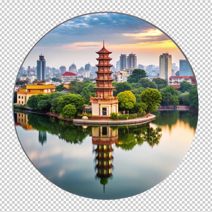 PSD una imagen de una pagoda con una imagen de un pagoda en él