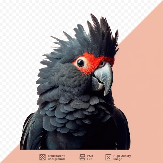 PSD una imagen de un pájaro con la cara y la cabeza rojas.