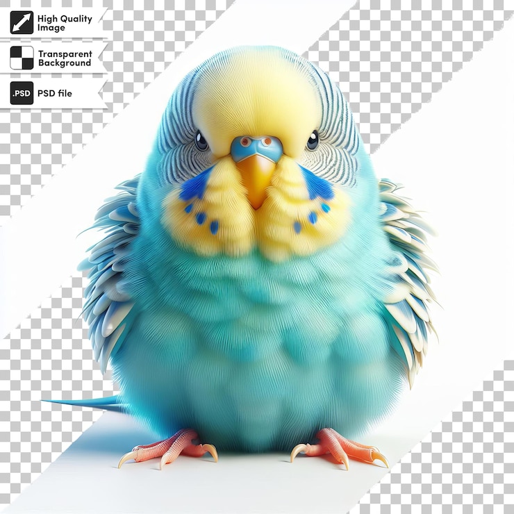PSD una imagen de un pájaro con un pico azul y amarillo