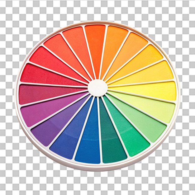 Una imagen de una paleta de colores del arco iris aislada en un fondo transparente