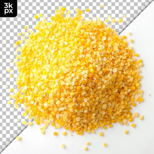 Una imagen de palomitas de maíz y un cuadrado del fondo con un cuadrado de las palabras x - puré en él