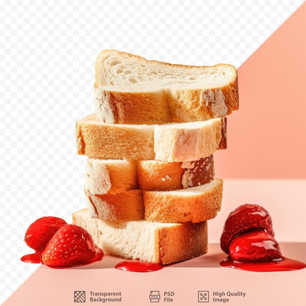 PSD una imagen de pan con fresas y fresas.