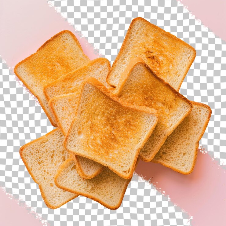 PSD una imagen de pan tostado con mantequilla y un fondo a cuadros