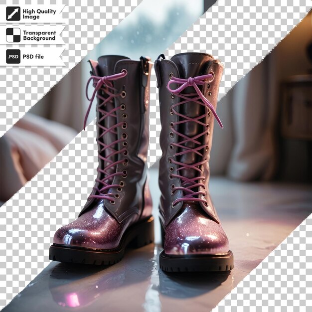 una imagen de un par de botas con una cinta en él