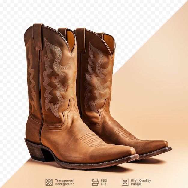 Una imagen de un par de botas de vaquero con una imagen de un zapato de hombre.