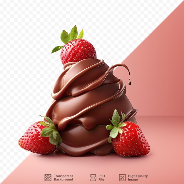 una imagen de un pastel de chocolate con fresas.
