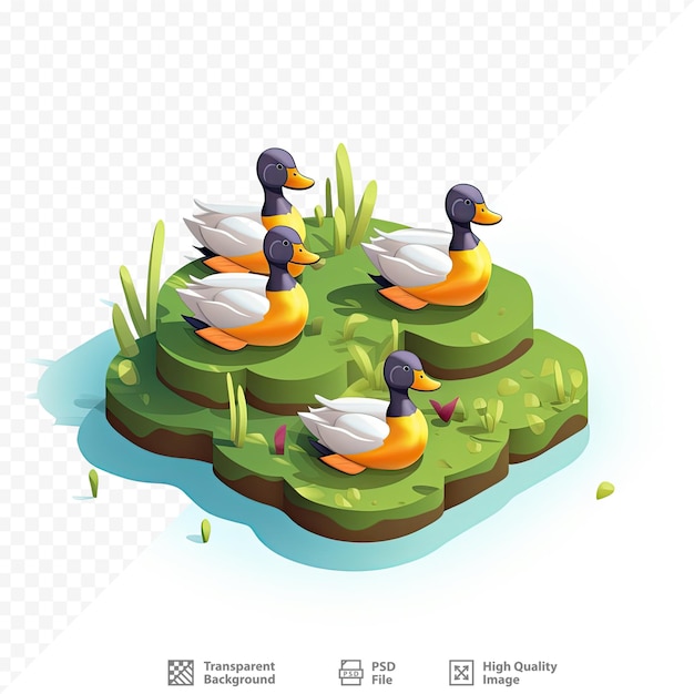 PSD una imagen de patos en el río con el texto 