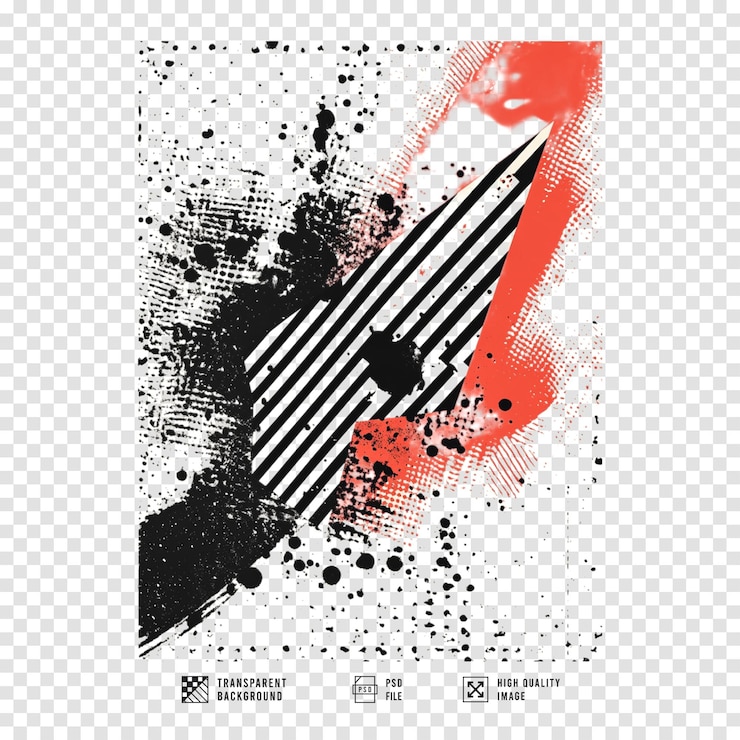 PSD imagen con patrón de medio tono con fondo transparente