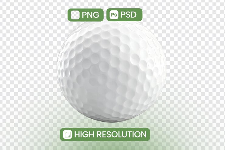 PSD imagen de pelota de golf de alta resolución png y archivos psd para la integración sin problemas en diseños, proyectos y presentaciones perfecto para contenido deportivo y recursos gráficos